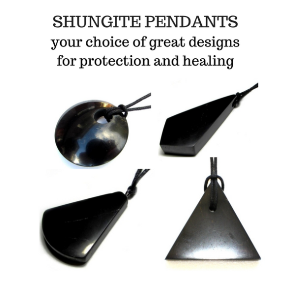 alt=shungite pendants for healing and protection